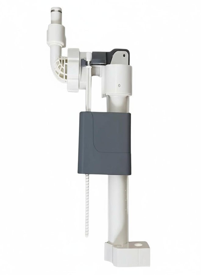 Ausam Ausum Plastic Concealed Tank Fill Inlet Valve and Flush Tank Lever Set | American Standard Bathroom Accessories | Ballcock Flush for Wall Mounted Toilet Cistern Installation and Spare Parts (White) - Image 1